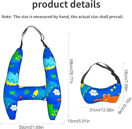Miniatura 7 de YofAb Forma de H - Soporte para la cabeza del coche para niños, almohada de auto para adultos y niños para almohada de apoyo, almohada para dormir
