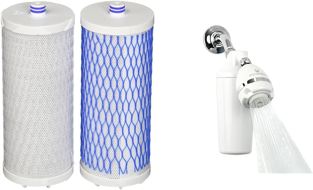 Aquasana Countertop Water Filter Replacement & Shower Head Reducing 90%+ Chlorine