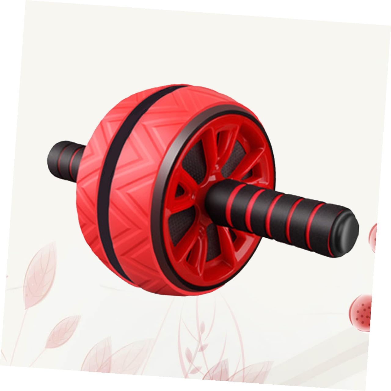 Abdominal Exercise Roller Fitness Ab Roller Wheel with Double Wheels, Red Portable Trainer for Home Gym Strength Training and Abdominal Muscle Workout