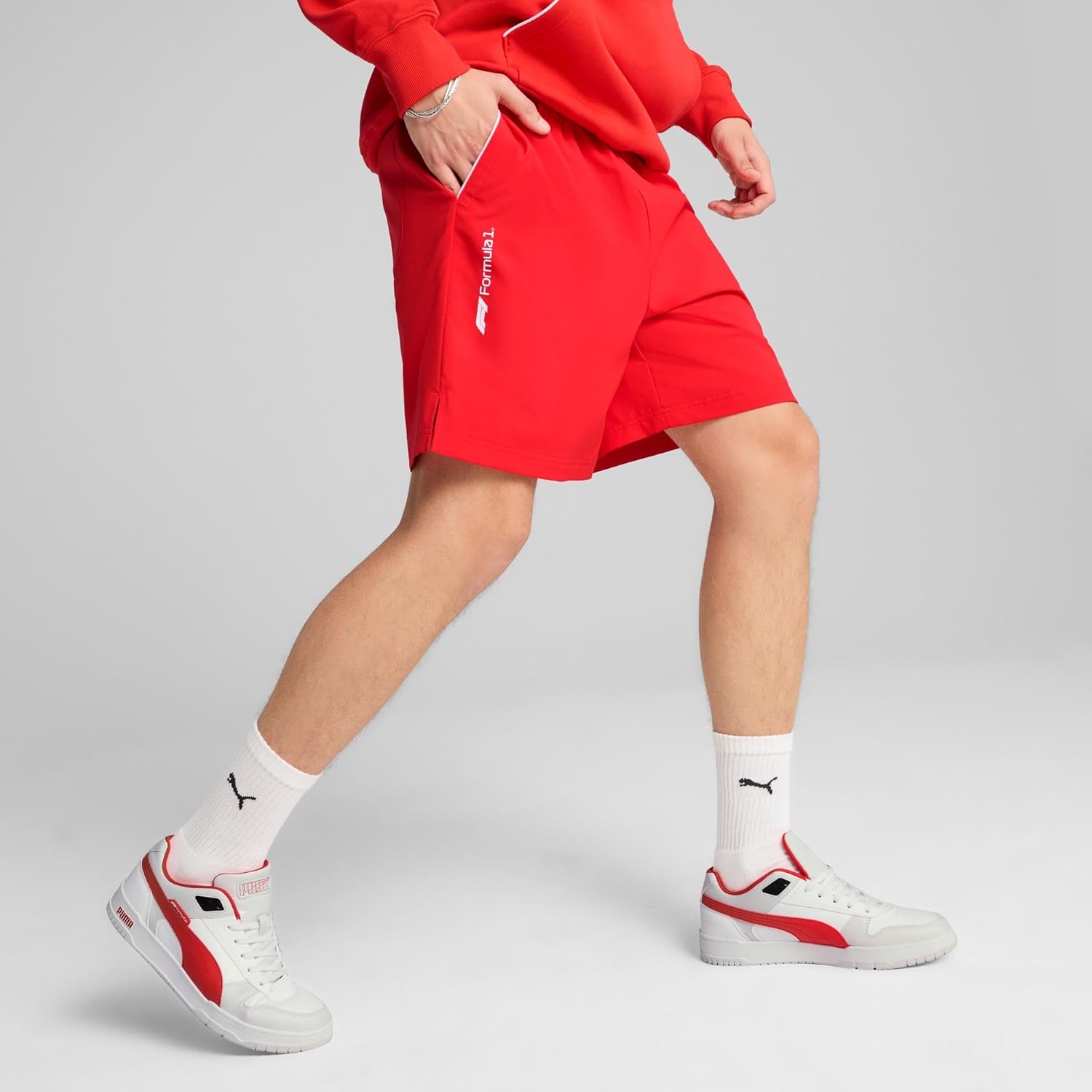 Puma Men's Formula 1 Essentials Woven 7" Shorts, Pop Red SS25, L - Image 2