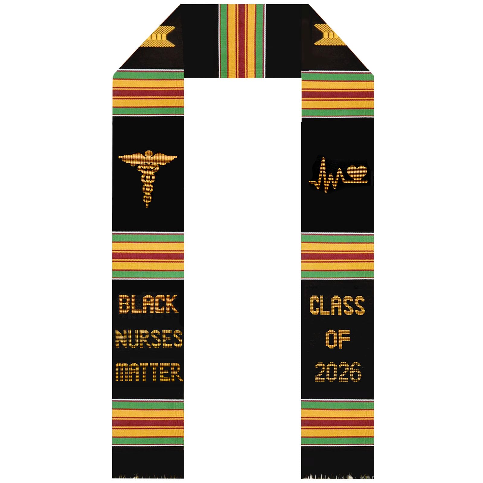 Black Nurse Matter Graduation Stoles, Black Kente Sash Embroidery Graduation, College Graduation Stoles, 2026 Nursing School Graduation Gifts-picture-26