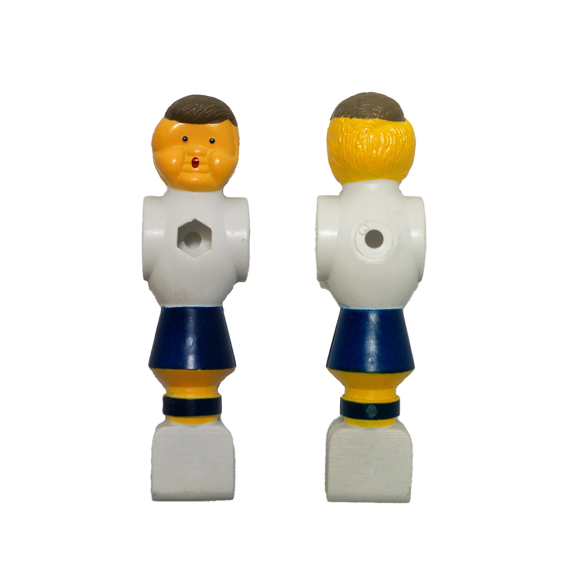 Kickerfigur Champion, 2-farbige Soccer-Figur universell passend für alle Tischkicker-Stangen mit Ø 16 mm, gerillte griffige Fußfläche, robust, Team Set mit 11 St. rot und blau