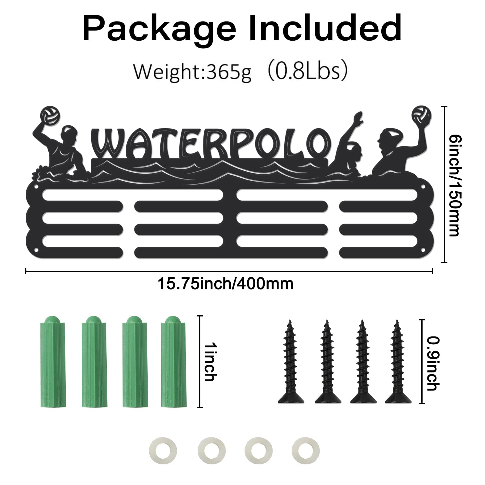 SUPERDANT Bola de agua medallero colgador de medallas de waterball para pared de metal resistente