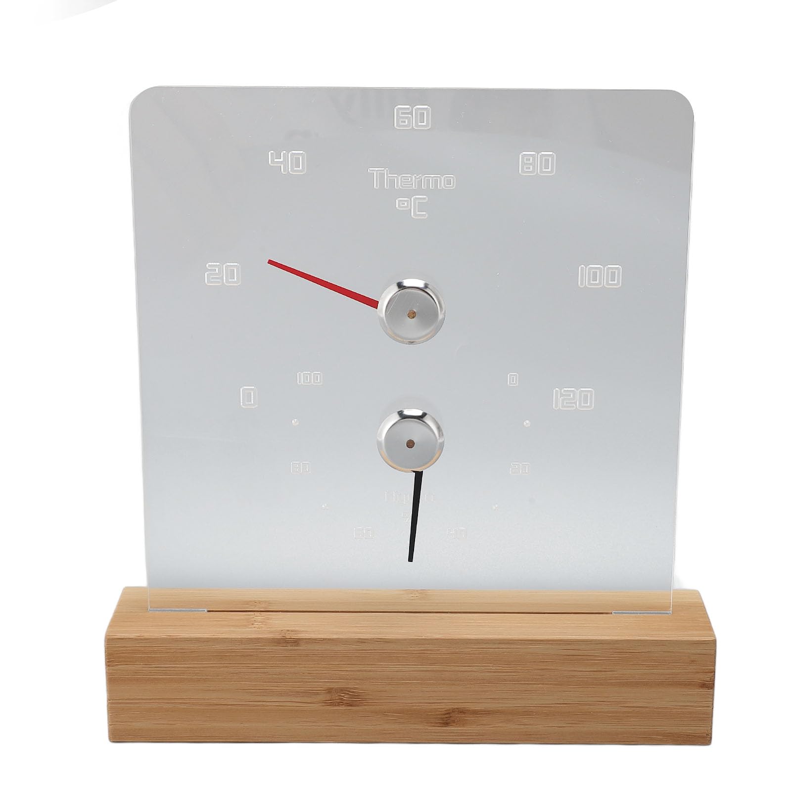 Igrotermografo per Sauna, Termometro per Sauna con Base in Legno Accurato per Hotel (Celsius 0℃-120℃)