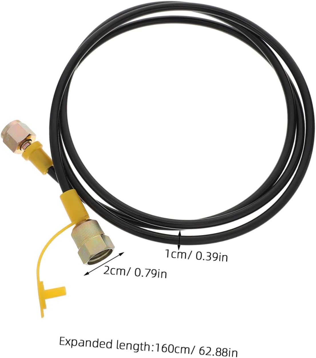 Hydraulic Pressure Gauge for Accurate Pressure Monitoring Extension Hose 1.6m Rubber and Steel Construction and Leak Prevention in Industrial Equipment and Production Environments