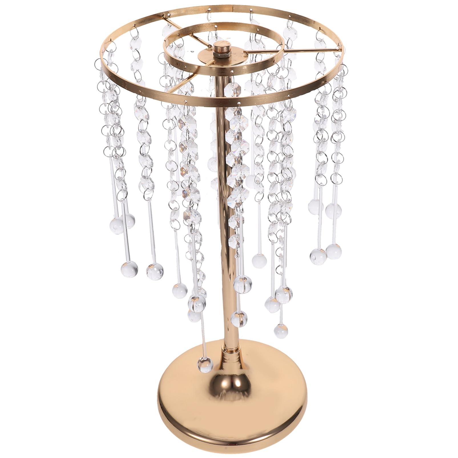 Vaso Centrotavola Matrimonio in Metallo con Cristalli per Tavolo Cerimonia | Decorazione per Fiori Freschi o Artificiali, Resistente alla Ruggine, Robusto, per Allestimenti Nuziali