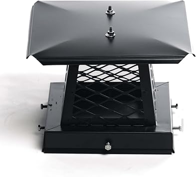 Chimcare 13" x 17" Black Chimney Cap - Stainless Steel, Powder-Coated Finish - Chimney Cap for Standard Masonry, Rain & Animal Protection - Easy Install Fireplace Cover, USA Made