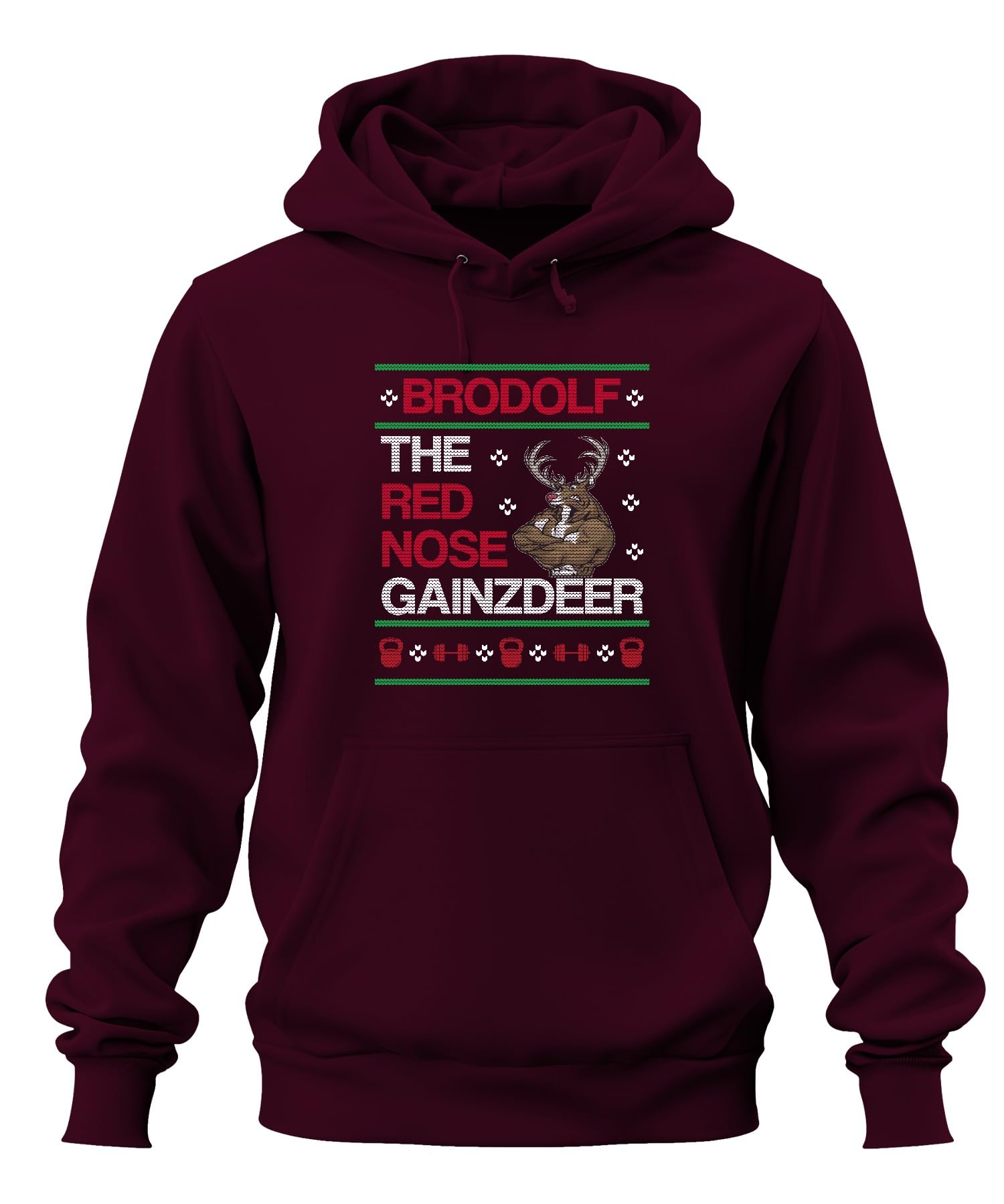 Brodolf The Red Nose Gainzdeer Ugly Christmas Sweater Unisex bluza z kapturem