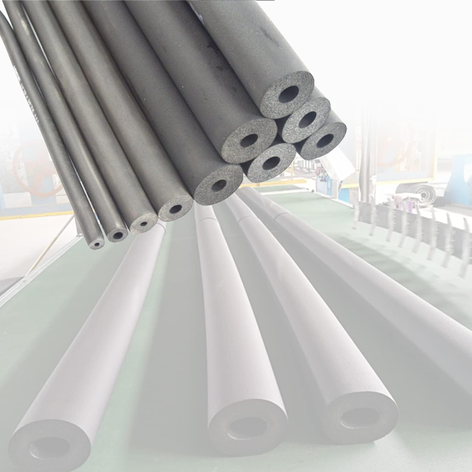 Insulation Pipe, High Density Rubber Pipe Insulation, Antifreeze Flame-Retardant For 19mm To 108mm Diameter Pipes (Color : Wall Thickness 20mm, Size : ID 89mm)