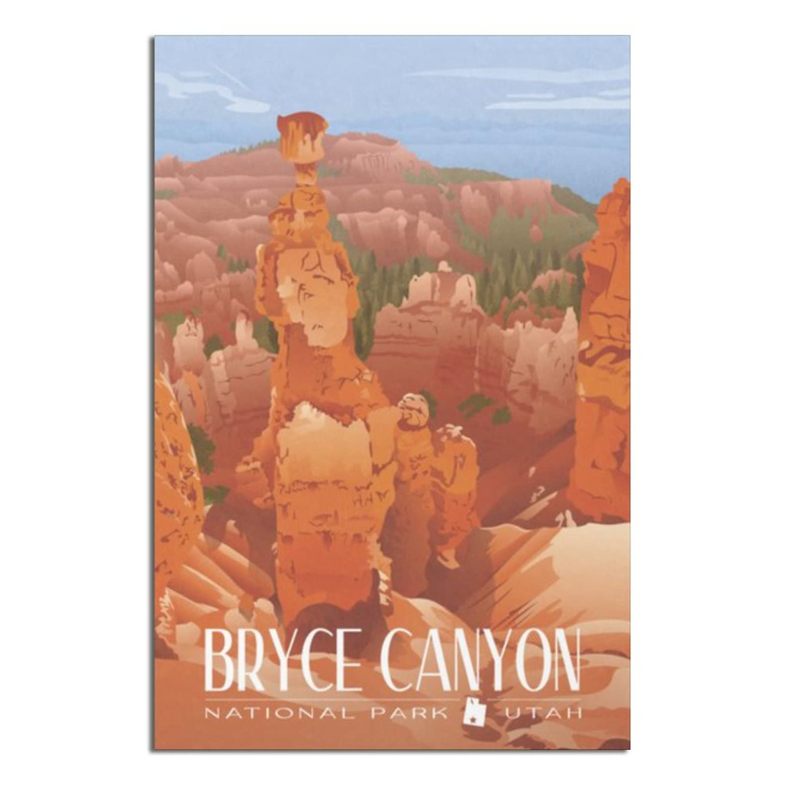 Metal Tin Sign Bryce Canyon National Park Vintage Travel Tin Sign Rustic Decor Cave Coffee Shop Bar Bedroom Home Wall Decor Tin Sign 14x20CM