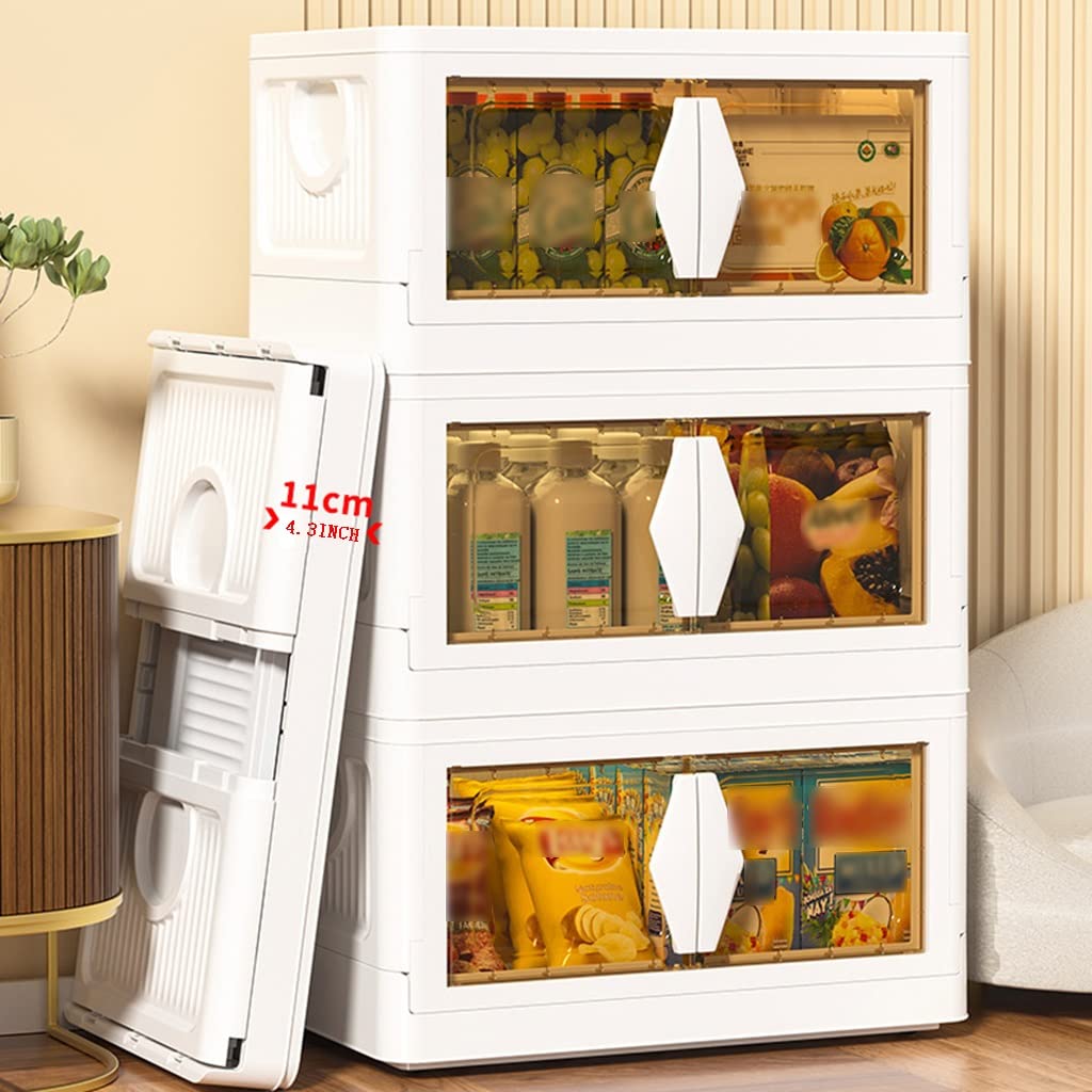 Genérico Grandes contenedores de Almacenamiento Plegable, Caja acrílica Transparente con Ventana y Tapa, Ideal para organización y Almacenamiento, Carro de Almacenamiento de plástico