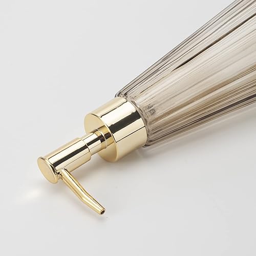 Miniatura 4 de IVAILEX Dispensador de jabón de manos de 10 oz10.1 fl oz para baño, dispensador de jabón de cocina, dispensador de jabón de vidrio con bomba negra a