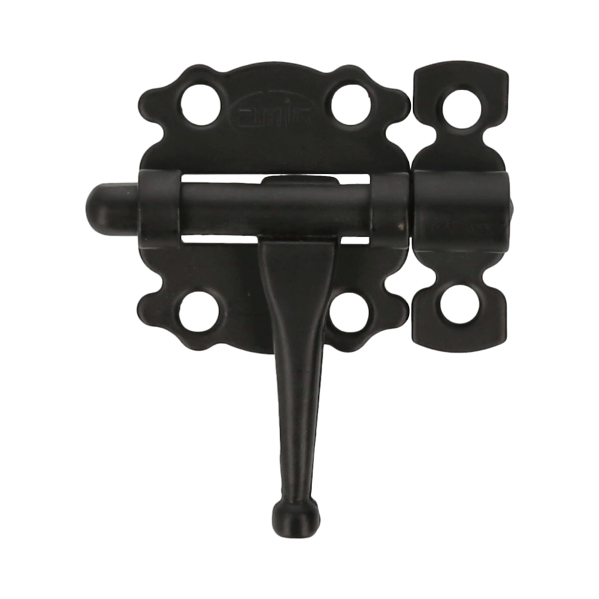 Amig Black/White - Overlay Pin For Doors And Furniture Mod. 484 | Security Latch For Horizontal Closure | Steel Material With Zamak Shaft | 40 Mm | Rustic Style |