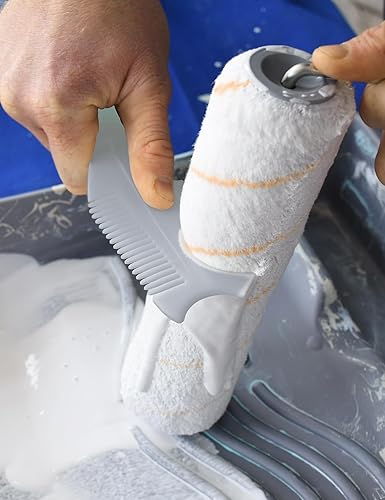 Miniatura 5 de ROLLINGDOG Herramienta limpiadora de brochasrodillos, peine de plástico duradero con mango reforzado ligero, lavado y reutilización