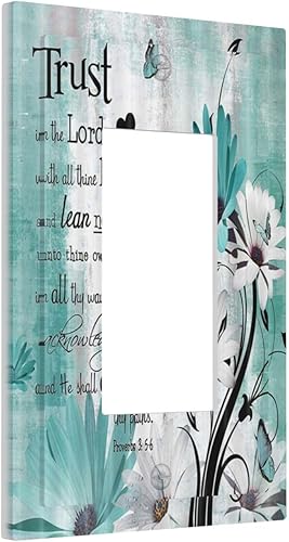 Miniatura 10 de Placa decorativa de pared con diseño de hongos, plantas, hojas, caracoles, luna, luz de luna, bosque de 1 banda, placa de pared decorativa GFCI para