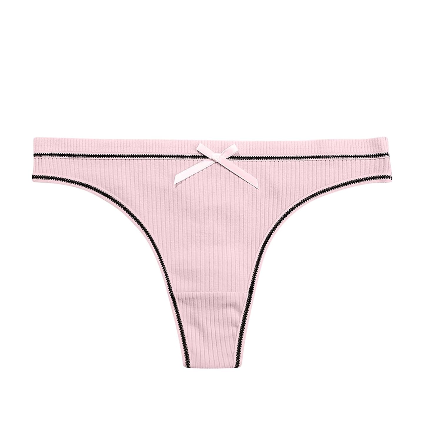 Womens Underwear Soft Breathable Cotton Briefs Ladies Low Waist T-Back Thongs Panties Ladies Panty Underpant