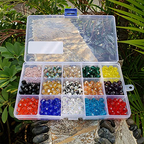 Image of 8mm Round Glass Beads for Jewelry Making, Faceted Shape Crystal Spacer Beads for Bracelets Necklaces Earring, 450pcs