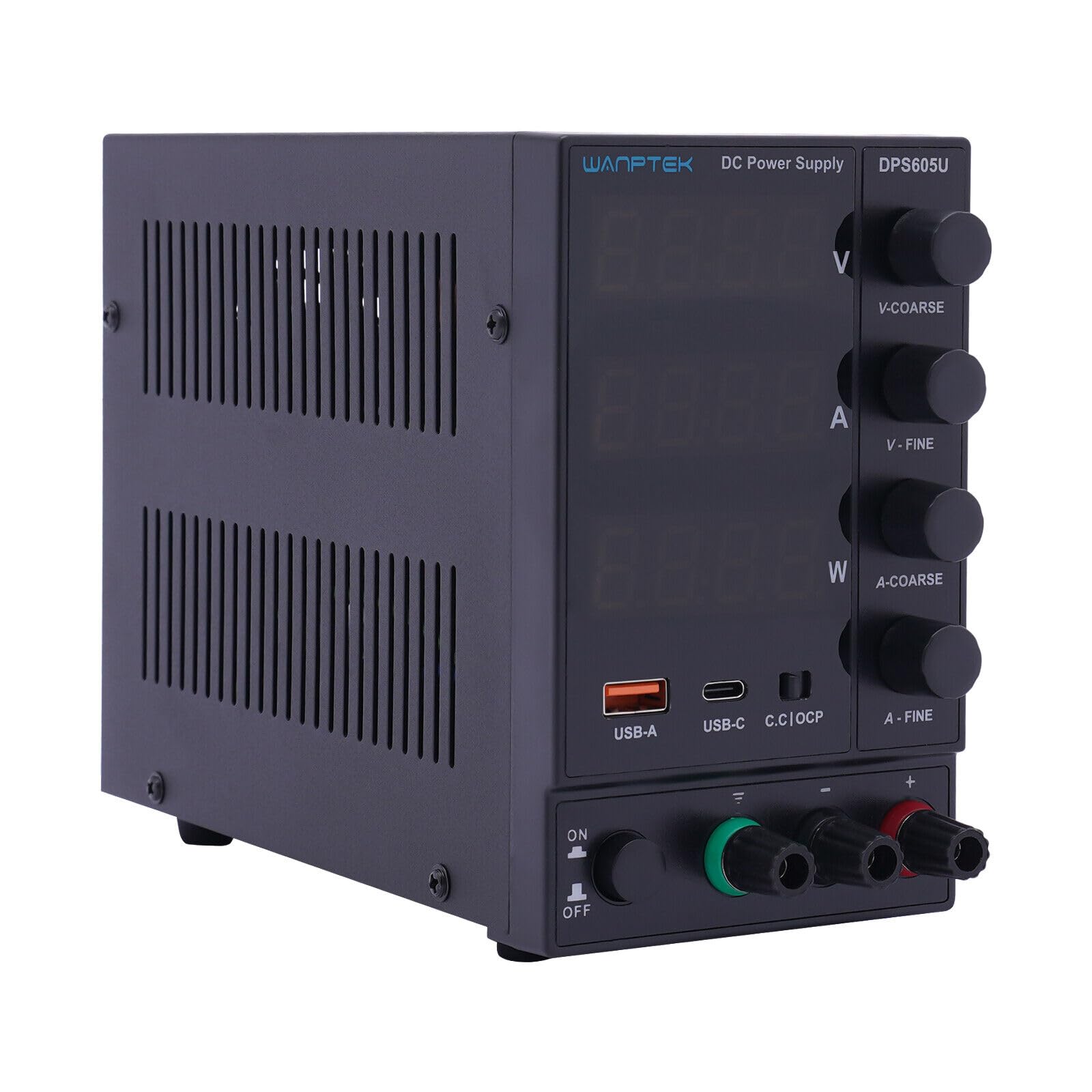 Labornetzteil Wanptek DPS605U Regelbares DC Labornetzteil Netzteil 0-60V 0-5A Anschluß 300w,LED-Anzeige Labornetzgerät,Unterstützt mehrere Schnellladeprotokolle,Vierstellige Digitalröhre,