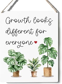 Xiolcxdr Inspirational Classroom Office Decor Growth Mindset Mental Sign First Day of College Teachers Day Inspirational Cheer Up Gifts for Women Men Teachers Plant Lovers Classroom Wall Art Decor