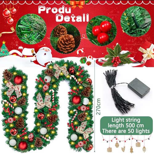 FAMKEEP Ghirlanda Natalizia 2,7M Ghirlanda