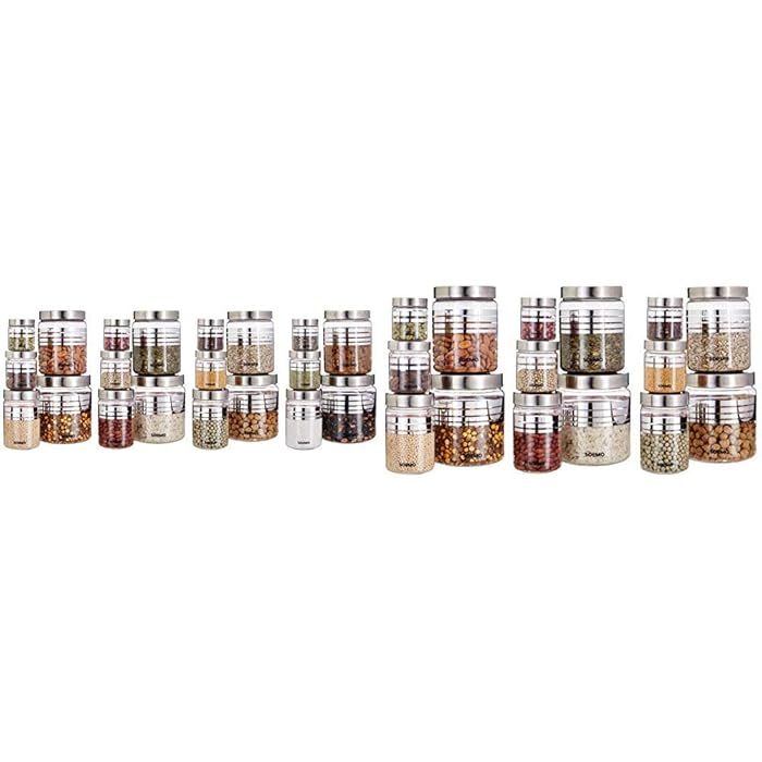 Buy Amazon Brand Solimo Plastic Container Set, 15Pieces, Silver with