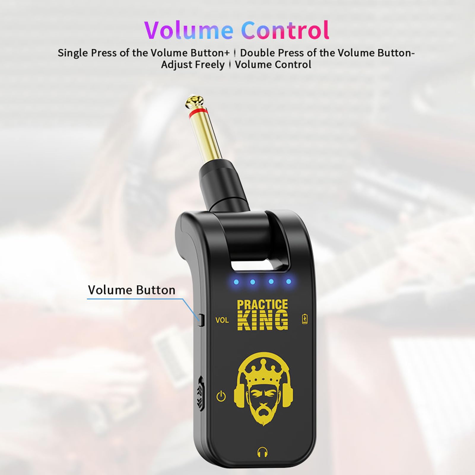 Btuty Silent Guitar Amplifier Guitar Headphone Amp 50H Use Time Rechargeable 282°Rotatable Head Portable Guitar Earphone Amplifier for Electric Acoustic Instruments Music Practice