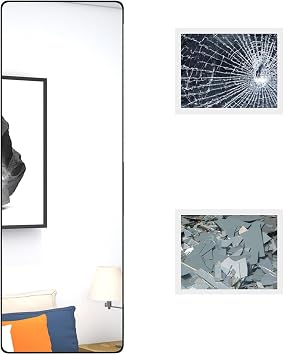 SBCC Full-Length Mirror Wardrobe Built-in Folding Push-Pull Rotating Fitting Mirror Wardrobe Interior Invisible Pull-Out Full-Length Mirror (Color : Black, Small : 80 * 40)