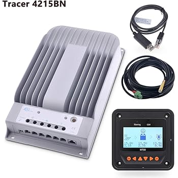 Amazon Com Mppt Solar Charge Controller 40a 150v Pv Solar Panel Controller Negative Ground W Mt50 Remote Meter Temperature Sensor Pc Monitoring Cable Tracer4215bn Garden Outdoor