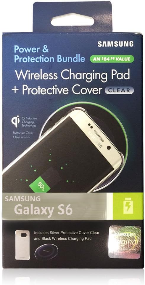 Samsung Wireless Charging Pad with Protective Cover for Galaxy S6 - Retail Packaging - Black