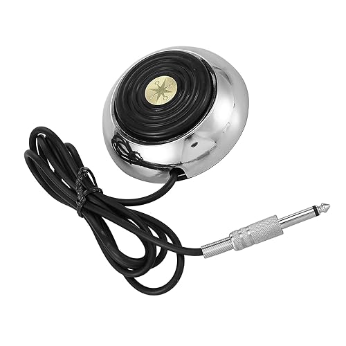 Miniatura 6 de Sonew Pedal de tatuaje de 360 grados - Ronda de acero inoxidable tatuaje pedal interruptor máquina tatuaje accesorio de alimentación