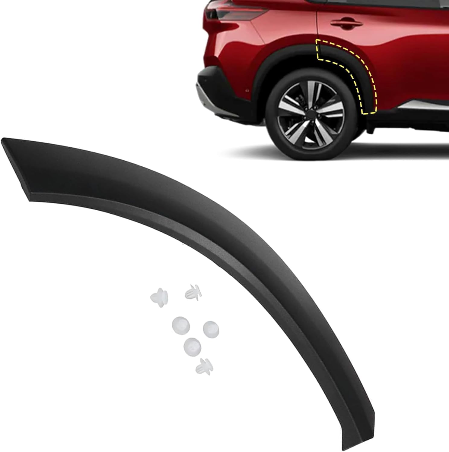 XQSMWF Wheel Fender Molding Trim Rear Passenger Side Fit for Nissan Rogue 2021 2022 2023 1.5L l3/ 2.5L l4 Rear Right Door Side Fender Trim, Replace NI1791105 78860-6RR0A 788606RR0A,