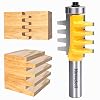 Tongue and Groove Router Bit Set 1/2 Shank,Newdeli 1-1/4 Stock Tongue Groove Router Bit, 3 Teeth Adjustable T Shape for Doors, Drawers, Shelves & More-Processing Template Thickness: 15-31mm