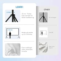 LEORFI 200 Inch Projektor Vászon Állvánnyal - Hordozható Kültéri Vetítővászon 16:9 4K HD 7