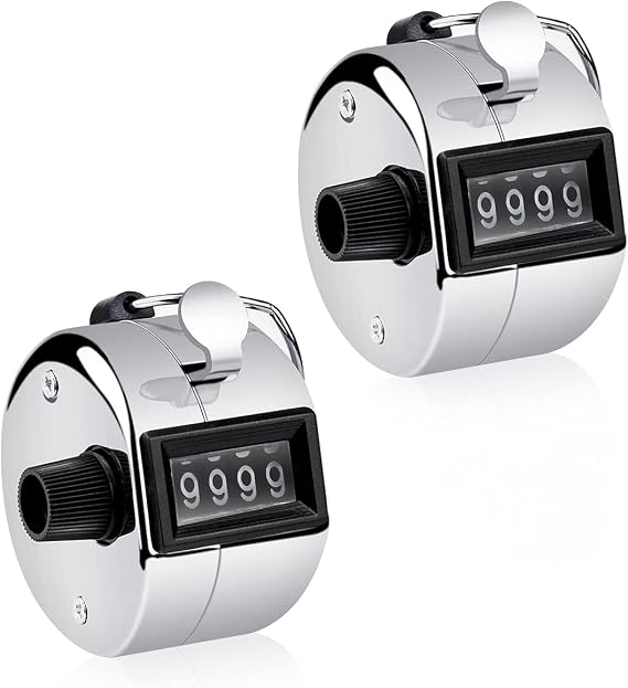 2PCS Set Portable 4 Digit Handheld Number Click Golf Counter Tally Recorder