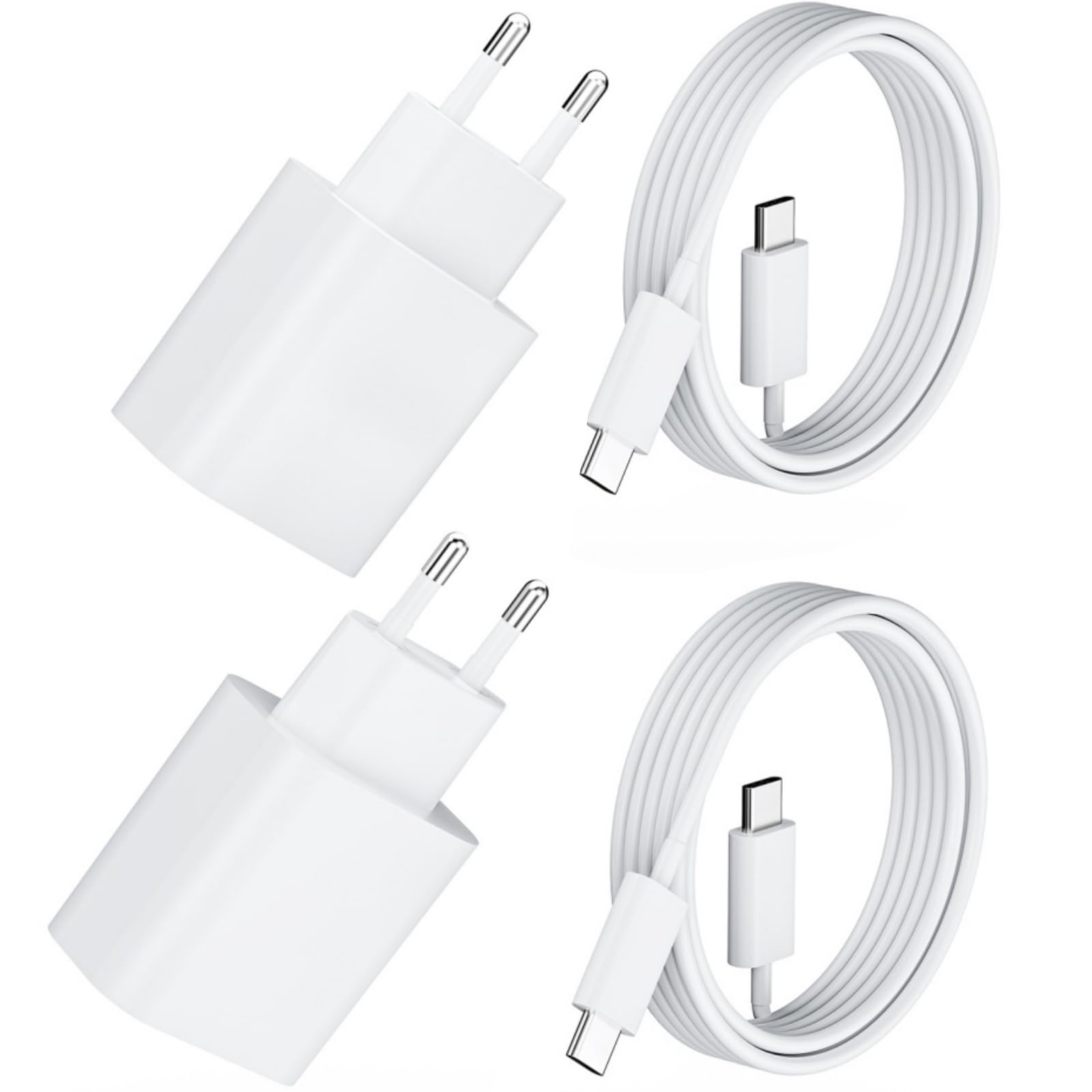 2 Pack 20W USB C Schnellladegerät PD 3.0 für iPhone & iPad + 2m USB-C Schnellladekabel –Handy Ladegerät& Ladekabel für 16 15/16 15 Pro/16 15 Pro Max/16 15 Plus, Adapter Stecker für iPad Pro/Air/Mini