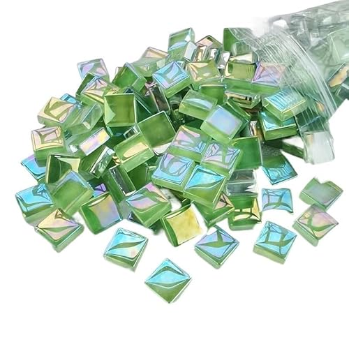 Tesselles Mosaique 100 pièces (100g/3.52oz) carreaux de mosaïque en verre émaillé brillant 4mm/0,16 pouces d'épaisseur 1cm/0,39 pouces, carreaux artisanaux carrés, matériaux de fabrication de mosaïque