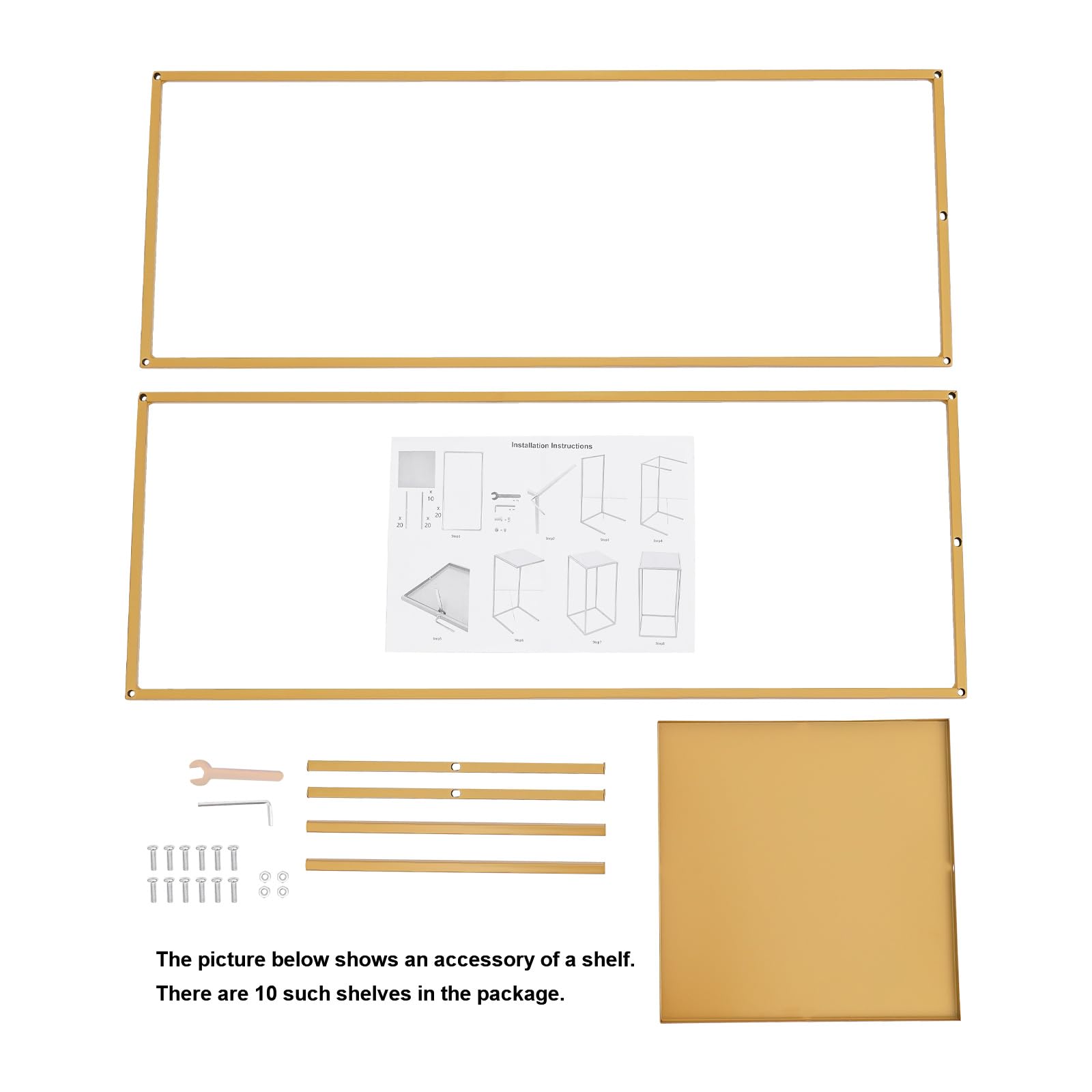 Set di 10 supporti per fiori in metallo dorato, altezza 80 cm, per matrimoni, feste, decorazioni per la casa