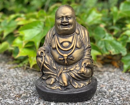 OLOMA Guld buddha staty betong buddha meditation buddha figur glad buddha mini zen trädgård japansk buddha staty fantastisk buddha dekor Buddha staty gård dekor cement buddha för trädgård
