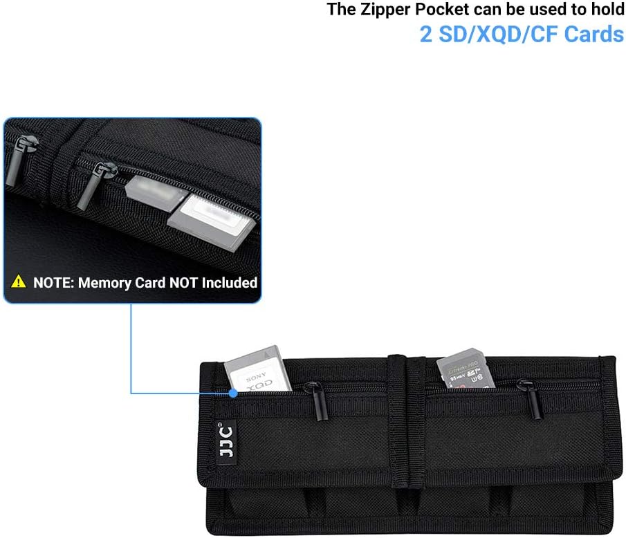 (6 Pockets) Camera Battery and SD Card Pouch Holder for 18650 x 8, AA, LP-E6N LP-E6NH LP-E17 EN-EL14 EN-EL15 NP-FW50 NP-FZ100 NP-W126S Battery,Suitable for Canon M50 Mark II 5DM4 6DM2 80D Sony A7R IV