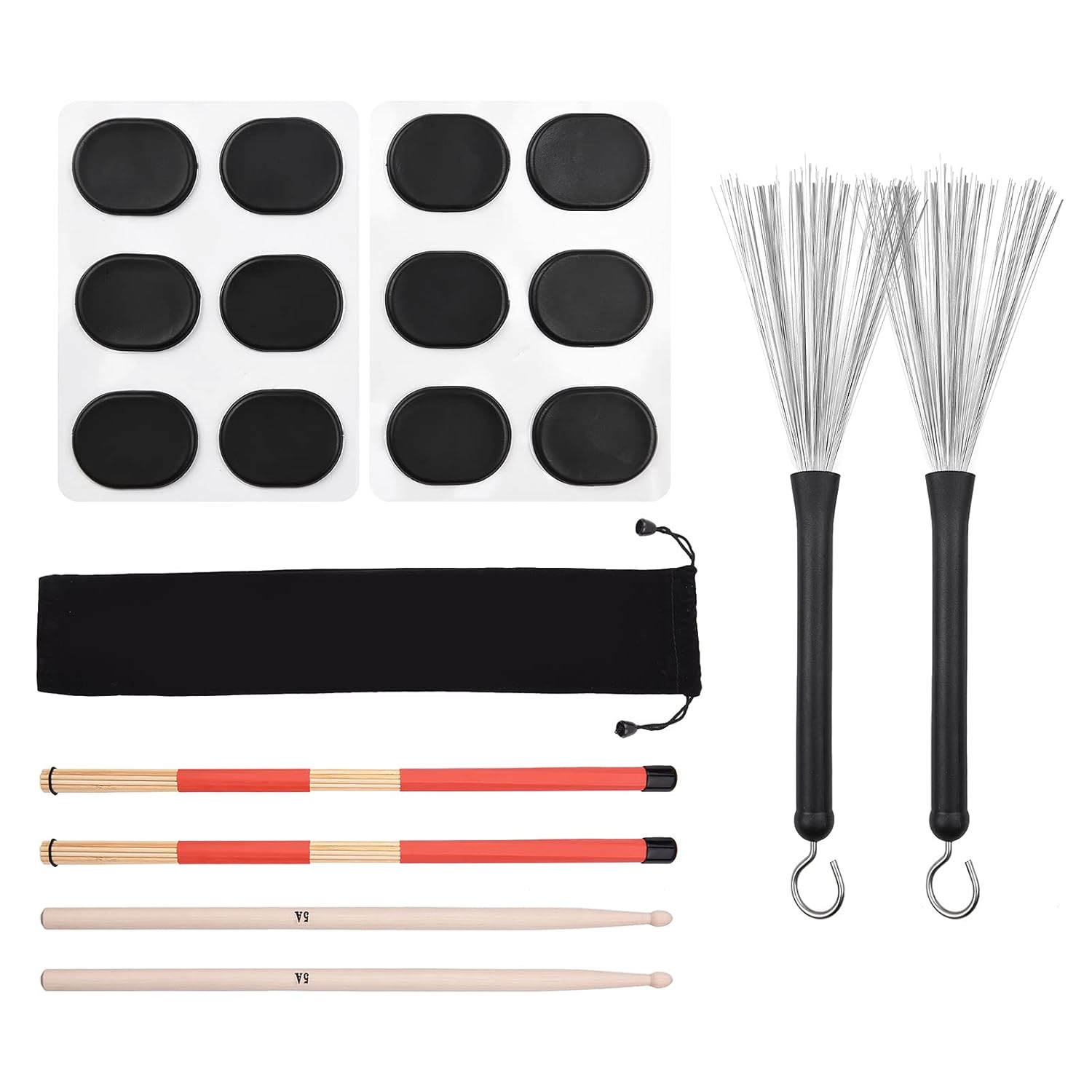 Drum Sticks Set 1 Pair Retractable Drum Wire Brushes Drum Stick Brush 1
