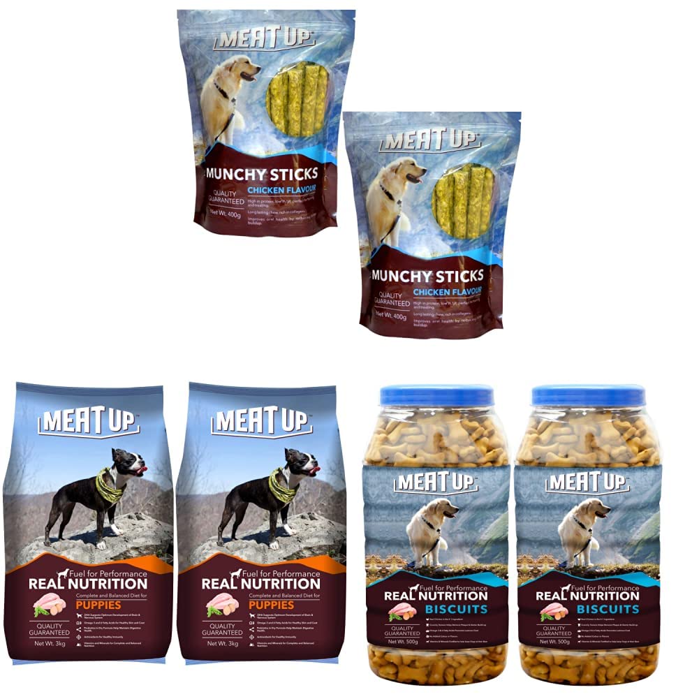 Meat Up Munchy Sticks, Chicken Flavour, Dog Treats, 400 g Mutton Flavour, Real Chicken Biscuit, Dog Treats -500g Jar Puppy Dog Food, 3 kg (B08QT5KQKB) Amazon Price History, Amazon Price Tracker