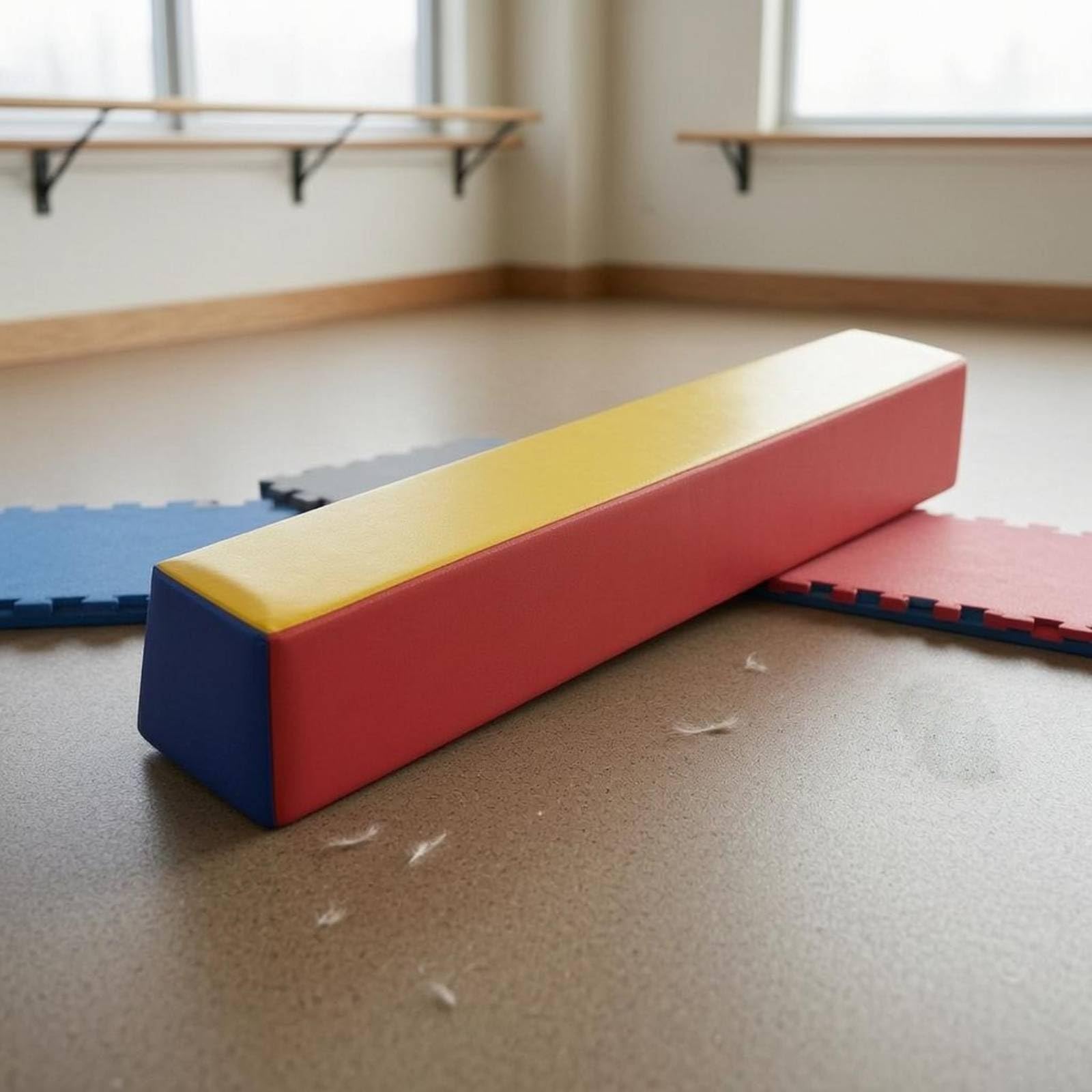 Gralara Trave Equilibrio Morbida Schiuma Trave Ginnastica Imbottito Attrezzatura Sportiva per Bambini Piccoli