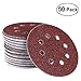 UEETEK Hook and Loop Sanding Discs 8 Hole 5 Inch Sandpaper Round Shape（A Pack of 50） (40 Grit)
