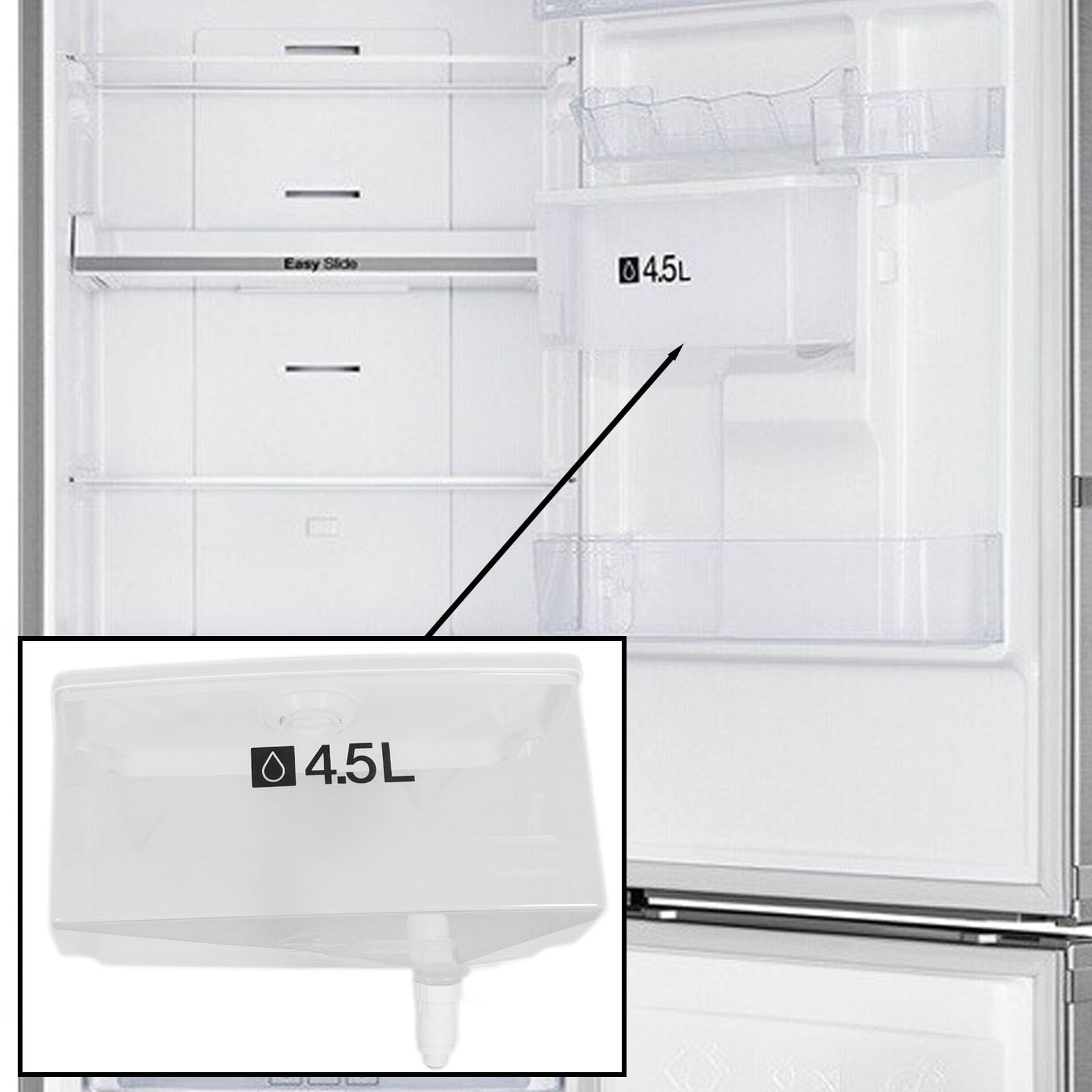 SPARES2GO Wassertank für Samsung RB29 RB30 RB31 RB33 RB37 Kühlschrank Gefrierschrank (4,5 l)
