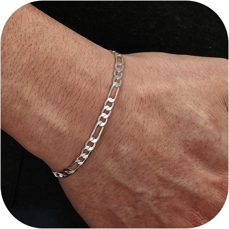 ChainsHouse Mens 925 Sterling zilveren ketting, 3mm/5mm Cubaanse