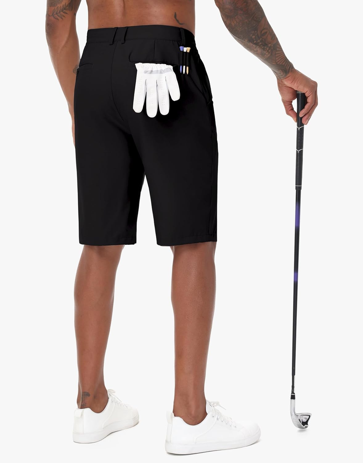 JWM Men's Golf Shorts 8" 11" Stretch Lightweight Hybrid Casual Dress Work Long Short with Zipper Pocket Flat Front Quick Dry - Image 2