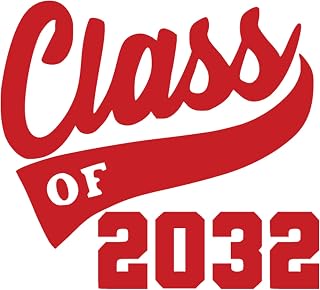 Graduation Iron On Transfer, Class of 2032 Tshirt Decal, High School College Senior Shirt Sticker, HTV Graduate Patch, Pick Size Color, Iron-On Almost Anything (Red)