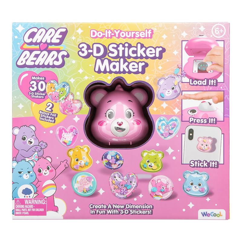Paladone WeCool Care Bears DIY 3D Sticker Maker for Kids Officially Licensed Craft Kit for Girls and Boys Ages 6+