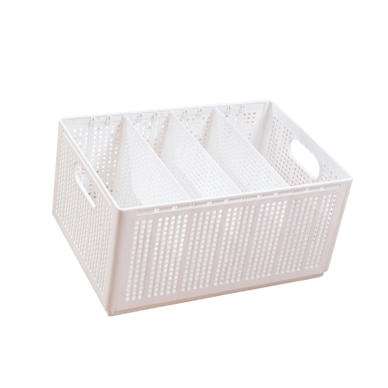 Hsioluted Japanese Foldable Organiser Bin Sturdy PP Construction Storage Container for Socks Bras Underwear Organization Tool Foldable Storage Bin