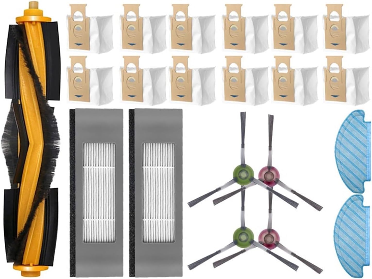 Main Side Brush, Hepa Filter, Mop Cloth, Dust Bag, Compatible for ECOVACS DEEBOT N10 N10 Plus Robot Vacuum Cleaner Replacement Parts (Color : Sweeper consumables 21pcs)